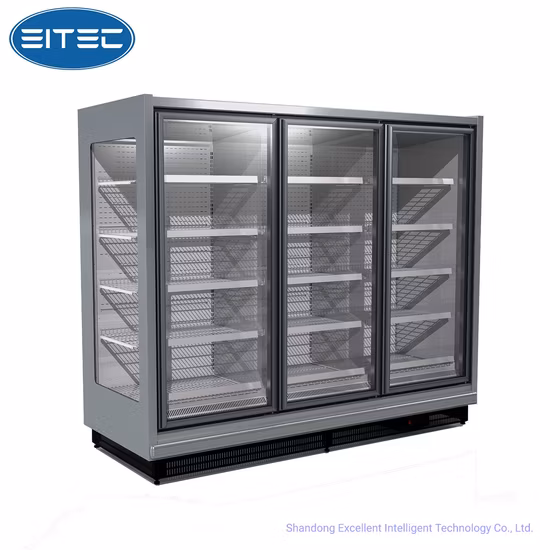 슈퍼마켓 냉장고 강직한 냉각기 아이스크림 전시 유리제 문 Multideck Cabinetfreezer